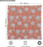 Ridhi Dark Salmon Pink Hand Block Print Napkins 18" x 18" Set of 4 Reusable Cotton Dinner Napkins for Weddings, Parties & Everyday Dining, Thanksgiving, Christmas, Fall