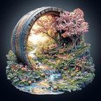 Wooden Puzzles for Adults, Spring Flower Wooden Jigsaw Puzzle for Adults, 465 PCS Unique Shape Wood Puzzles Adult, Birthday Party Gifts for Friends & Family Leisure Time Game Home Decor (XL-17.3*17in)