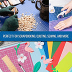 U.S. Art Supply 18" x 24" Self-Healing Cutting Mat 5-Ply (2 Pack) - Double-Sided Pink/Blue Craft Mat, Non-Slip Cutting Mats for Crafts, Sewing, Quilting, Scrapbooking