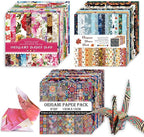 Origami 6x6 Paper Kit 150 Sheets 150 Vivid Colors Double Sided Same Printed Traditional Patterns Square for Arts Crafts Projects Japan Traditional Chiyo.Bohemian