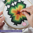The Quilted Bear Needle Minder - Needle Minder Magnet for Keeping Sewing & Embroidery Needles, Cross Stitch Needles Safe - Stress Free Stitching Cross Stitch Supplies & Embroidery Supplies (Donut)