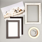 6x8 Mat for 8x10 Frame - Precut Mat Board Acid-Free Show Kit with Backing Board, and Clear Bags Charcoal 6x8 Photo Matte Made to Fit a 8x10 Picture Frame Matboard for Framing, Pack of 25 Mats