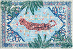 Tropical Rugs, 3x5 Thin Boho Small Area Rugs for Bathroom Kitchen Small Indoor Entryway Rug Modern Vintage Distressed Summer Jungle Plant Accent Carpet Non-Slip Washable