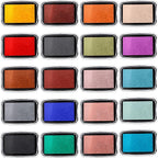 20 Pcs Large Finger Ink Pads for Kids Multicolor Washable Craft Ink Stamp Pads Retro Rainbow Ink Pad DIY for Rubber Stamps Paper Scrapbooking Fabric, 20 Colors