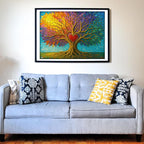 Think2Master Colorful Vibrant Stained Glass Style Artwork Tree of Life 500 Pieces Large Format Jigsaw Puzzle: Kids 12+, Teens, Adults & Families. Great Gift. Size: 26.8” X 18.9”