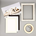 Poster Palooza 8.5x11 Mat Bevel Cut for 7x9 Photos - Acid Free Textured Cream Precut Matboard - For Pictures, Photos, Framing - 4-ply Thickness