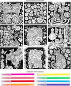 Fashion Angels Color Pop Poster Set, Includes 18 Posters & 8 Brush Tip Markers for Kids, Tweens & Teens, Perfect for Arts & Crafts, Coloring & DIY Room Decor