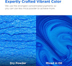 Rolio Premium Mica Powder - Azure (50G / 1.76oz) - 1 Jar of Blue Pigment Powder for Epoxy Resin, Dye, Soap Making, Nail Polish, Paint, Candle Making, Bath Bombs, Slime