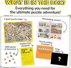 Odd Pieces Jigsaw Puzzles 1000 Pieces - Magic Mystery Story Secret Ending Puzzle - Perfect Game Night for Adults & Kids - Cat Dog Cartoon Theme (Snack Attack)