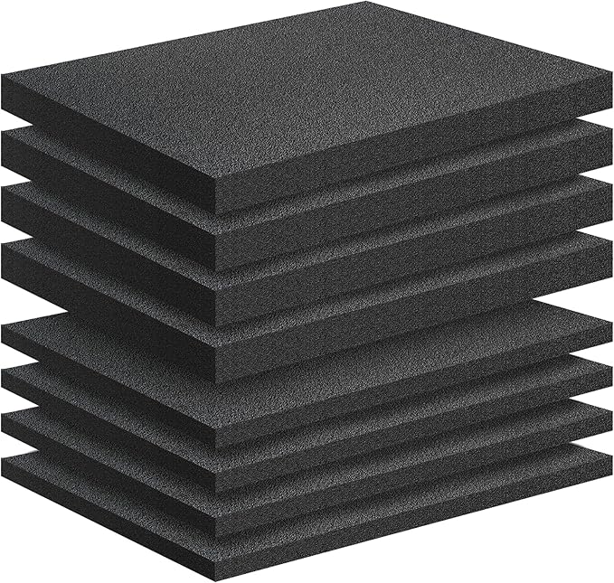 8 Pack Polyethylene Foam Pads for Packing Foam Sheets 2 Size Cuttable High Density Cushioning Inserts Protective Foam for Packing Cases and Crafts- 16" X 12" X (0.4" and 1")