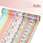 Mr. Pen- Cute Washi Tape for Journaling, 24 Rolls (12 x 7.5mm Wide & 12 x 15mm Wide), 3 Meter/Roll, Decorative Gold Foil Washi Tape Set, Halloween Supplies