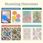 Lifelines FlowArt Activity Pad, 4-Pack - Guided Art Meditations with Markers - Color by Letter, Dot-Pop and More, Coloring Books for Teens, Adults & Seniors