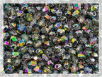 275 pcs Set of Czech Faceted Glass Beads, Fire-Polished Round Crystal Vitrail - 3mm (100pcs), 4mm (100pcs), 6mm (50pcs), 8mm (25pcs) kit for Jewelry Making