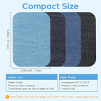 HTVRONT Iron on Patches for Clothing Repair, Cotton Patches Iron on, Blue Repair Decorating Kit 20 Pieces Iron on Patch Size 3" by 4-1/4" (7.5 cm x 11 cm)