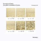 Hemway Polyurethane & Epoxy Resin Glitter 100g / 3.5oz Metallic Crystal Flake Additive for Flooring Jewelry Tumblers Glass Pigment - Chunky (1/40" 0.025" 0.6mm) - Champagne Gold