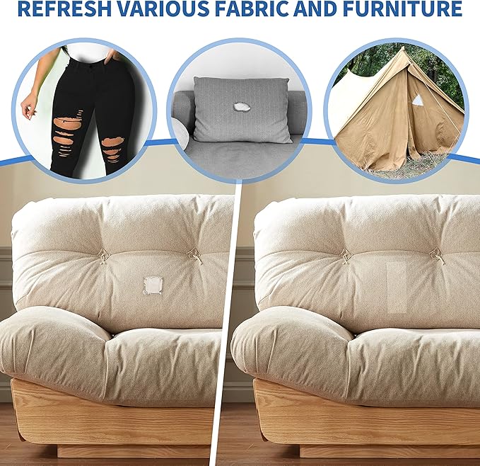 KING MOUNTAIN Canvas Iron on Patch,12"×60",Waterproof 100% Cotton Fabric Repair Patch,Used for Various Sofa,Tent,Clothes,Seats,Suitcases (Light Brown,Waterproof)