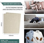 Azobur Couch Patch Repair Fabric,Microfiber Fabric, Self-Adhesive, for Sofa Repair and Upholstery, 2 Pieces, 9.5 x 11 inches (Light Khaki)