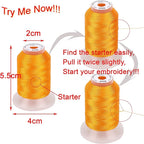 New brothread 63 Colors Compatible with Brother Polyester Embroidery Machine Thread with Bonus of 10" x10yd Medium Weight Tearaway Embroidery Stabilizer