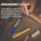 (4-pack) Fabric Chalk Markers (Red, Yellow, Blue, White) -Erase Tailor’s Chalk for Quilting and Sewing - Compatible with Most Fabrics - With Dosing Wheel Technology, 4 Colors