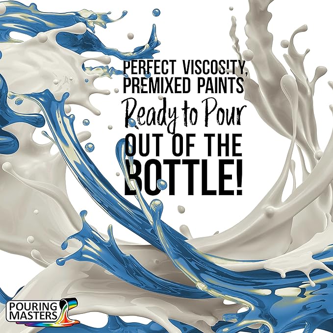 Pouring Masters Blue/Gold Iridescent Special Effects Acrylic Pouring Paint - Premium 64-Ounce Pre-Mixed Fluid Acrylic Paint - Fluid Art Supplies for Canvas, Wood, Paper, Tile & Rocks