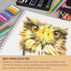 U.S. Art Supply 11”x14 Premium Heavy-Weight Paper Spiral Bound Sketch Book: 90 Pound (160gsm), 30-Sheet Drawing Pad (2 Pack)