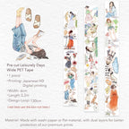 WT Pre-Cut Leisurely Days PET Tape Roll, Original Designs, Decorative Artist Tape for Bible Journaling, Bullet Journals, Scrapbooks, Planners & DIY Craft Supplies