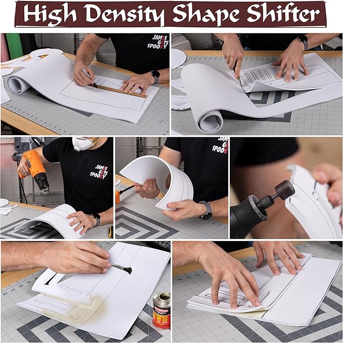 Shape Retention EVA Cosplay Foam 10mm (1mm-10mm) 14x39 inch White or Black High Density EVA Foam Sheets. Premium 85 kg/m3 Heat Shape Material for DIY Convention or Halloween Costumes by The Foamory