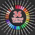 36-Color Liquid Chalk Markers Set, Erasable, Dust-Free, for Blackboard, Glass, Cars, Windows - Ideal for Teaching, Display, Creativity, Paint Pens, Dry Erase Markers