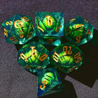 The Moon&Dragon Eye Liquid Core DND Dice Set – Unique Mystery Resin Dice for Dungeons & Dragons – Moon Dice Set for D&D Gifts