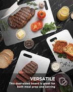 Katuchef Titanium Cutting Board for Kitchen, 100% Pure Titanium Cutting Board Food Grade,Non Toxic chopping board, Dishwasher safe, Easy to Clean(3PCS)