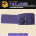 Dura-Gold Premium 2000 Grit PSA Purple Film Ceramic Longboard Sandpaper, 2-3/4" Wide Continuous 20 Yard Roll - Self Adhesive Stickyback for Auto & Wood Air File Long Board Sanders, Hand Sanding Blocks