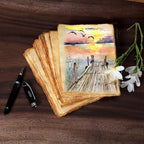 50 Pack Cotton Watercolor Paper with Deckle Edge 200 GSM Rough Textured Watercolor Paper for Writing Anique