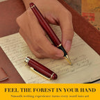 BEILUNER Luxury Personalized Wood Ballpoint Pen Writing Set,Rosewood-Elegant Fancy Nice Gift Pen Set for Signature Executive Business Office Supplies - Christmas Gift Boxed with Extra Refills (Black)
