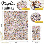 Trendables Floral Napkins for decoupage 100 Pcs 3 Ply floral paper napkins decorative Guest Towels Disposable Bathroom, Flower Design For Tea Party Decorations, Dinners & Weddings