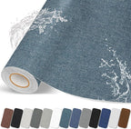 Fabric Repair Patches, 17X158 inch Linen Self-Adhesive Fabric Repair Tape, Strong Sticky Linen Patch for Sofas, Tote Bags, Clothing, Car Seats, Furniture（Blue Gray, 17X158 inch）