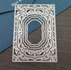 Lace Rectangle Frame Metal Die Cuts,Flower Border Square Frames Layering Label Card Cutting Dies Stencils for Card Making Stencil Embossing Tool Scrapbooking DIY Craft