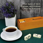 Queensell Jumbo Dominoes Set for Adults and Kids – Domino Set for Classic Board Games – Jumbo Dominoes Double 6 for Travel Games – Dominos Set for Adults 28 Tiles