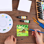 ESRICH 3x3IN Small Canvases for Painting, 64 Pack Mini Canvas Boards Cotton Painting Canvas Primed Acid Free Mini Blank Canvas Panels for Oil Paint,Watercolor,Acrylic Paint,Gouache&Tempera.