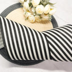 CT CRAFT LLC Striped Canvas Cotton Ribbon 4" x 10 Yards Ivory/Black Stripes for Thanksgiving Christmas Home Décor Gift Wrapping Outdoor Tree Topper Bow Wreath
