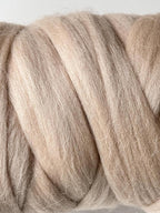 Colored Natural Wool roving, 1 lb. Best Wool for Needle Felting, Wet Felting, handcrafts and Spinning. (Cream Beige, 1 lb)