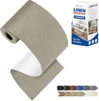 KING MOUNTAIN Linen Repair Patches, Self-Adhesive Linen Fabric Patches, 4 X 63 inch Extra Size, Multi Color, Can be Used for Linen Sofa Repair and Linen Clothes Repair（Khaki1.0