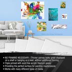 U.S. Art Supply Square Stretched Canvas for Painting 6x6 inch Gallery Depth 1-1/2" Thick, 5-Pack - 12oz Acrylic Gesso Triple Primed, Professional Artist Quality, 100% Cotton - Pouring, Oil Paint