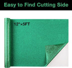 TORC Green Glitter HTV Heat Transfer Vinyl Roll 12 inch x 10 ft Iron on Vinyl for T Shirts Crafts Christmas St. Patrick's Day Decor