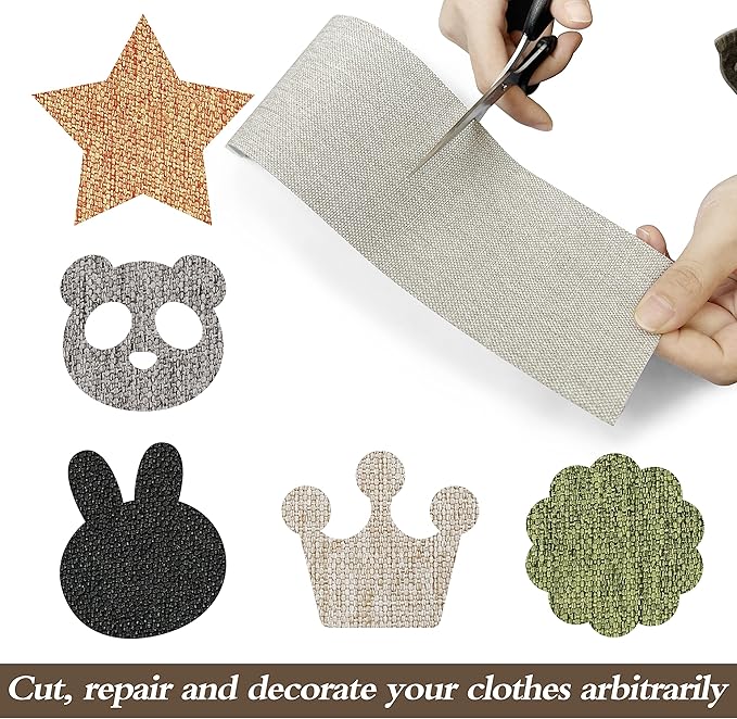 King Mountain Premium Linen Fabric Iron-on Repair Patch, Inside&Outside Fabric Repair Patch, 3"x60" with Backing Glue Linen Repair Decorative Patch kit (Linen-3"x60", Dark Blue)