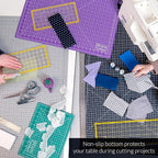 Breman Precision 18x24 Inch Self Healing Cutting Mat - 2-Sided 5-Ply PVC Purple/Gray Cutting Mats for Crafts, Sewing, Quilting and DIY Projects - Durable and Non-Slip Design with Precise Grid Lines