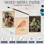 Wanderings Handmade Antique Deckle Edge Blank Paper - 8.25 x 11.7 - A4 Size Package of 50 - Recycled Watercolor Mixed Media Loose Leaf Paper for Writers Invitations Crafts - Thick 150 GSM