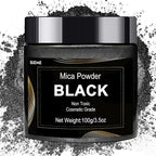 Black Mica Powder Pigment (100g) -Cosmetic Grade Metallic Mica Powder for Epoxy Resin, Lip Gloss, Soap,Candle Making, Bath Bombs,Tumblers, Jewelry, Dyes, and DIY Crafting Projects(Black, 3.5oz)