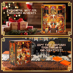 Book Nook Kits for Adults – The World Library Booknook – 3D Wooden Puzzle with LED Lights – Creative Bookshelf Insert & Educational Gift for Book Lovers & DIY Enthusiasts