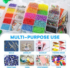 Bins & Things Clear 4-Tier Stackable Storage Containers with lids - 40 Adjustable Compartments for Craft Organizers - Storage box for Jewelry, beads, kids toys, makeup box and sewing supplies