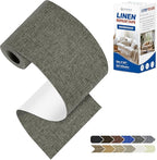 KING MOUNTAIN Linen Repair Patches, Self-Adhesive Linen Fabric Patches, 4 X 63 inch Extra Size, Multi Color, Can be Used for Linen Sofa Repair and Linen Clothes Repair (Dark Grey 1.0)